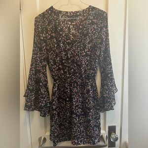 Chic Long Sleeve Black and Red Dress